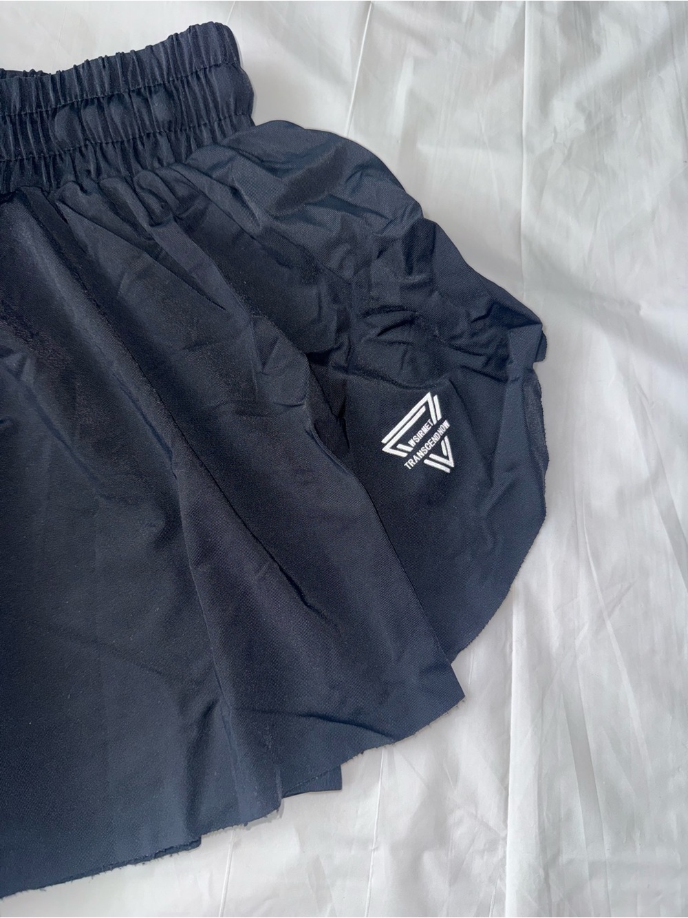 Black Women's Ruffle Drawstring Shorts - Picture 7 of 8